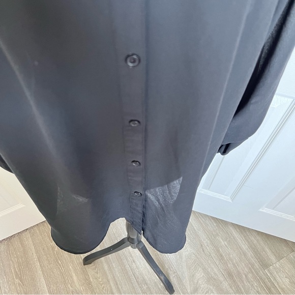 💋 Black Sheer Active USA Buttons Front & Back Blouse Top Size 3X - Picture 9 of 9